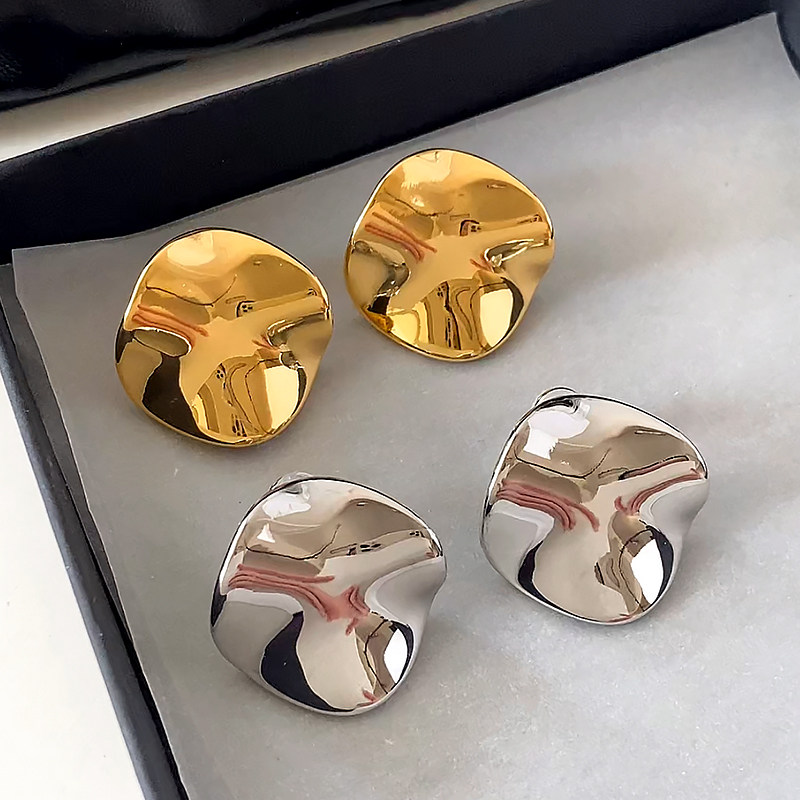 亮光金属曲面圆片耳环2026新款爆款欧美耳饰轻奢高级感极简风耳钉,饰品/流行首饰/时尚饰品新,耳环,淘宝优惠券,粉丝福利购,淘宝优惠卷