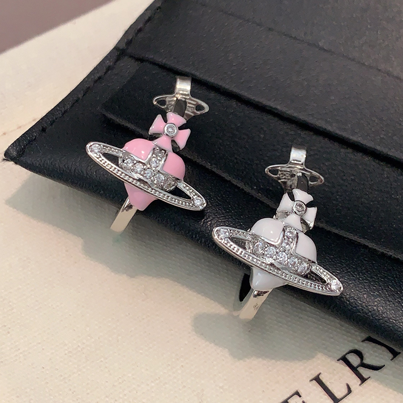 XMR小香风珐琅爱心西太后耳环女