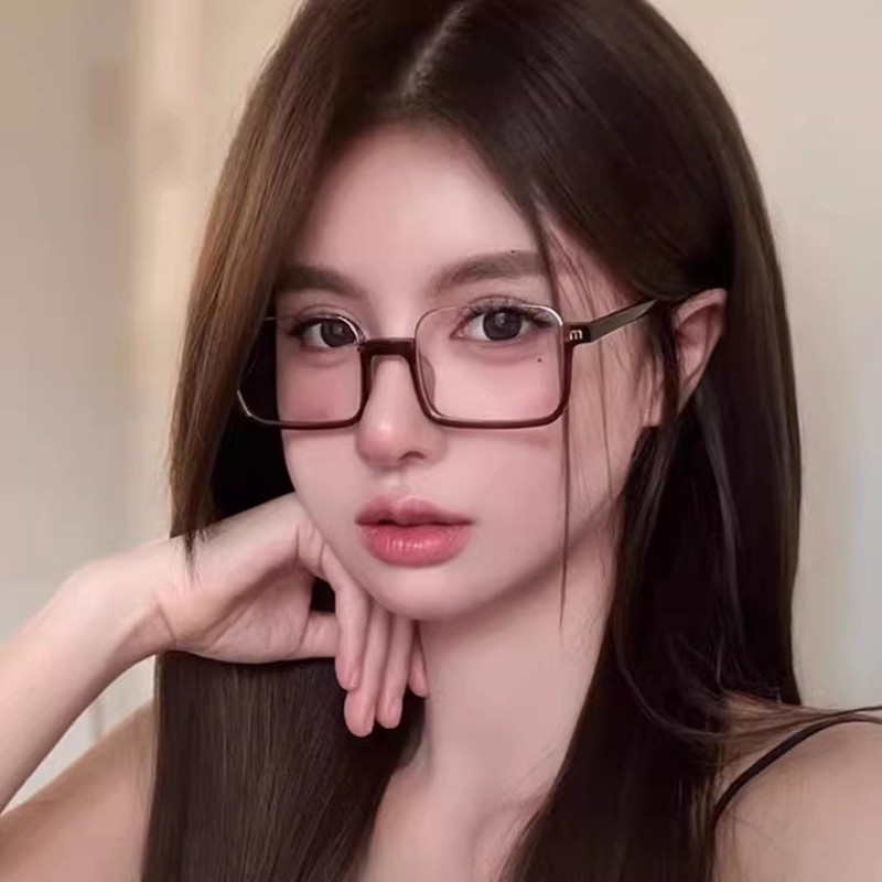 日系金属半框眼镜男复古黑色圆脸可配度数显脸小素颜近视镜框架女