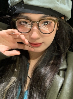 韩版墨绿色近视眼镜女可配有度数小框小红书同款gm素颜神器ins风