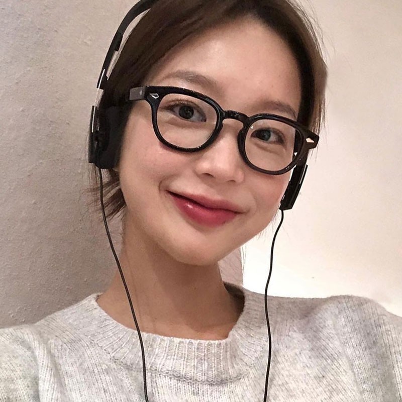 复古日系黑框眼镜女平光镜方框小框小脸黑色眼睛框架圆脸素颜神器