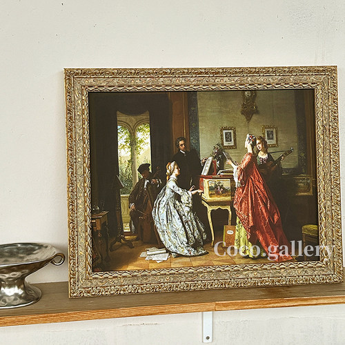 可可的画廊法式宫廷古典人物油画洛可可巴洛克餐厅背景墙酒店挂画