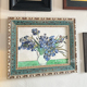 可可 画廊梵高印象派中古风静物花卉油画鸢尾白玫瑰餐厅背景挂画