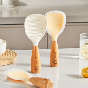 不粘米的硅胶饭勺家用食品级可立式盛饭吃饭勺子电饭煲饭铲站立式