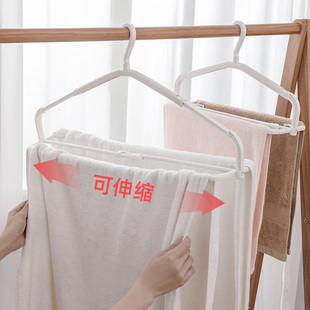 晾衣架 家用可伸缩晾毛巾衣架浴巾防风挂衣架晒被套床单衣服撑子裤