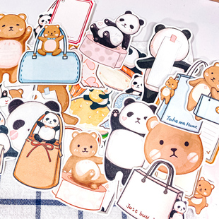 ever 饰手帐素材便签 ein有熊手帐异形可爱便签合集小熊动物盐系装