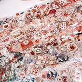 甜点胶带大合集水晶油墨pet花朵背景蛋糕草莓手帐素材胶带分装