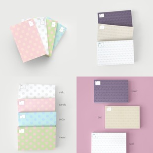 饰 韩系盐系手帐素材ins风打底基础温柔装 韩国正版 oab波点便签分装