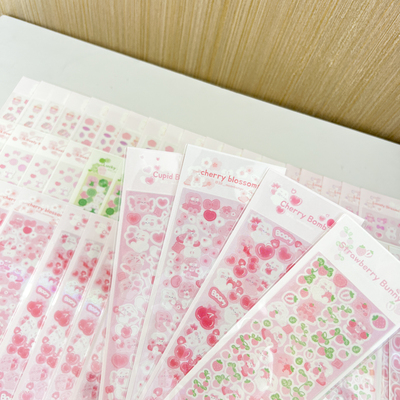 正版！好康粉嫩点缀小熊咕卡贴纸