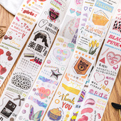 ins风脑洞拼贴蝴蝶点缀花啦啦盐系文字蒸汽波手帐素材胶带分装