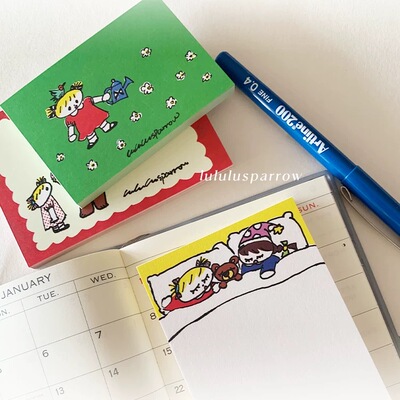 lululusparrow可爱女孩便签分装