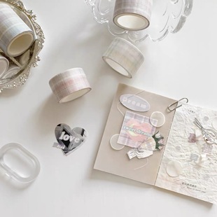 网红ins风休眠火山做格好梦指尖剪碎星河格子基础盐系打底胶带