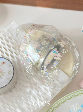 小清新碎花打底盐系碎花胶带 ohes小铃兰蓝枝ins风点缀手帐素材