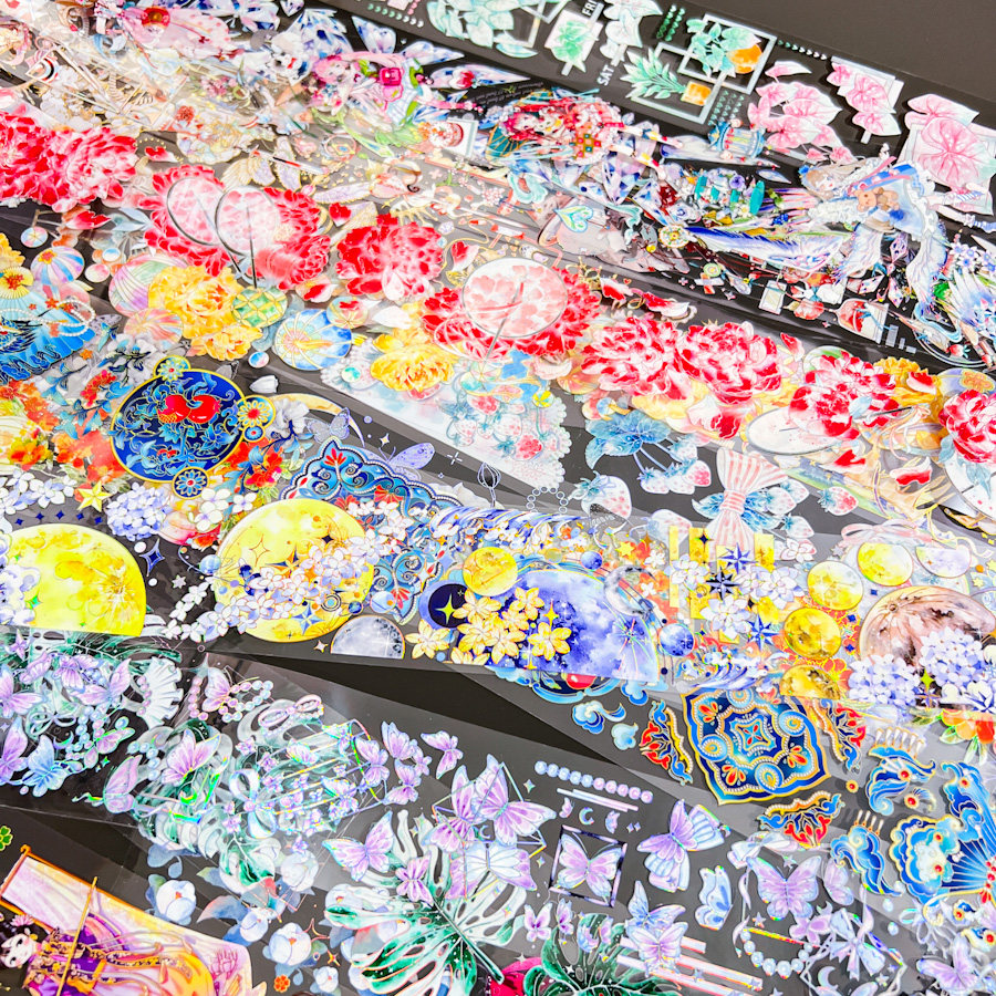 烫金和风中国风新年华丽pet胶带