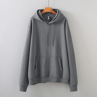 外贸一批秋冬加绒帽厚衫 宽松卫衣男中长外套 街头休闲运动保暖大码