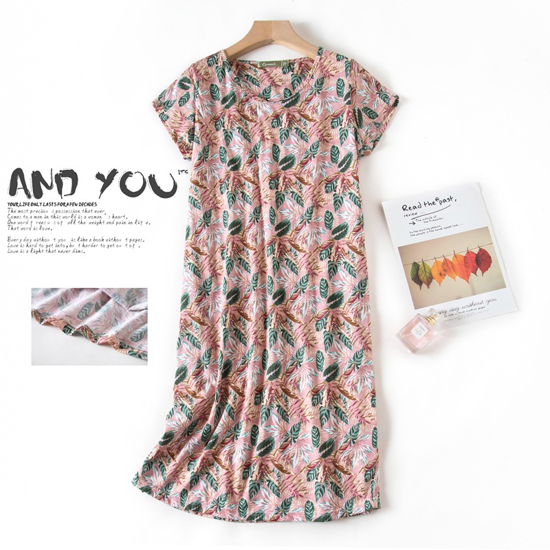 夏款睡裙可爱家居服纯棉肥大