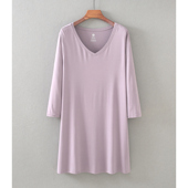 宽松女裙子加肥家居睡衣裙 大码 欧美出口 春秋超软竹纤维棉纯长袖