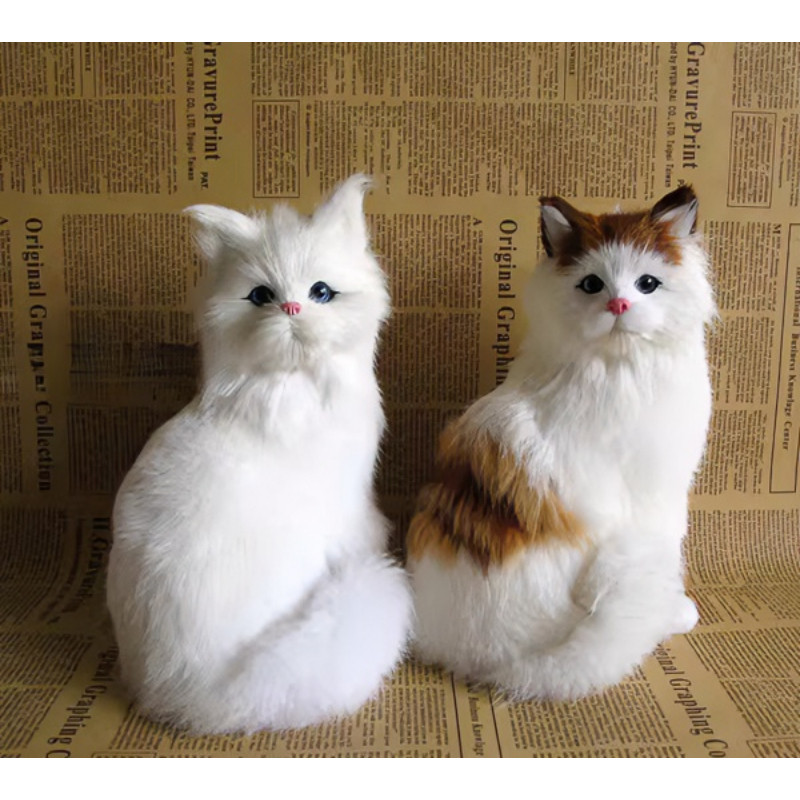 仿真猫白猫摆件花猫桌面新房摆件