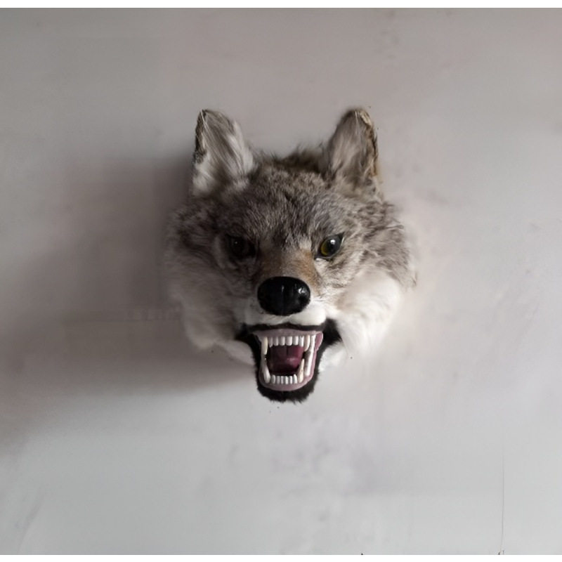 仿真狼头 壁饰壁挂 立体装饰 创意动物头墙面装饰装饰品客厅酒吧