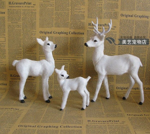 装饰工艺婚庆礼品阳台窗台花园盆景装饰家居摆件仿真白鹿梅花鹿