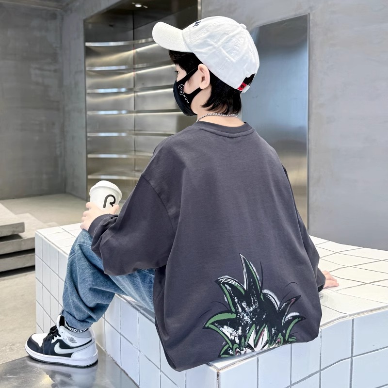 儿童薄款炸街男孩上衣长袖T恤