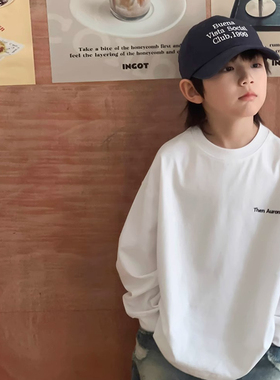 儿童春秋装男童长袖t恤打底衫纯棉2025新款秋冬宝宝上衣洋气潮