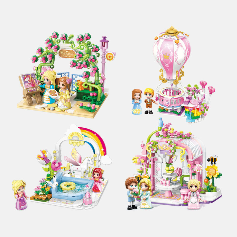 启蒙积木32017-27莉娅公主女生拼装儿童益智玩具女孩生日礼物礼盒