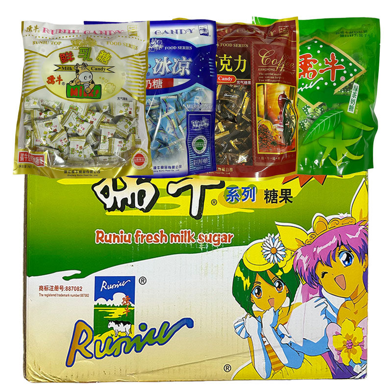 孺牛奶糖整箱冰凉奶糖薄荷鲜乳糖巧克力绿茶糖婚庆喜糖儒牛糖