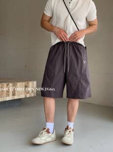夏季新款户外梭织面料潮牌简约百搭休闲短裤男时尚潮流运动五分裤