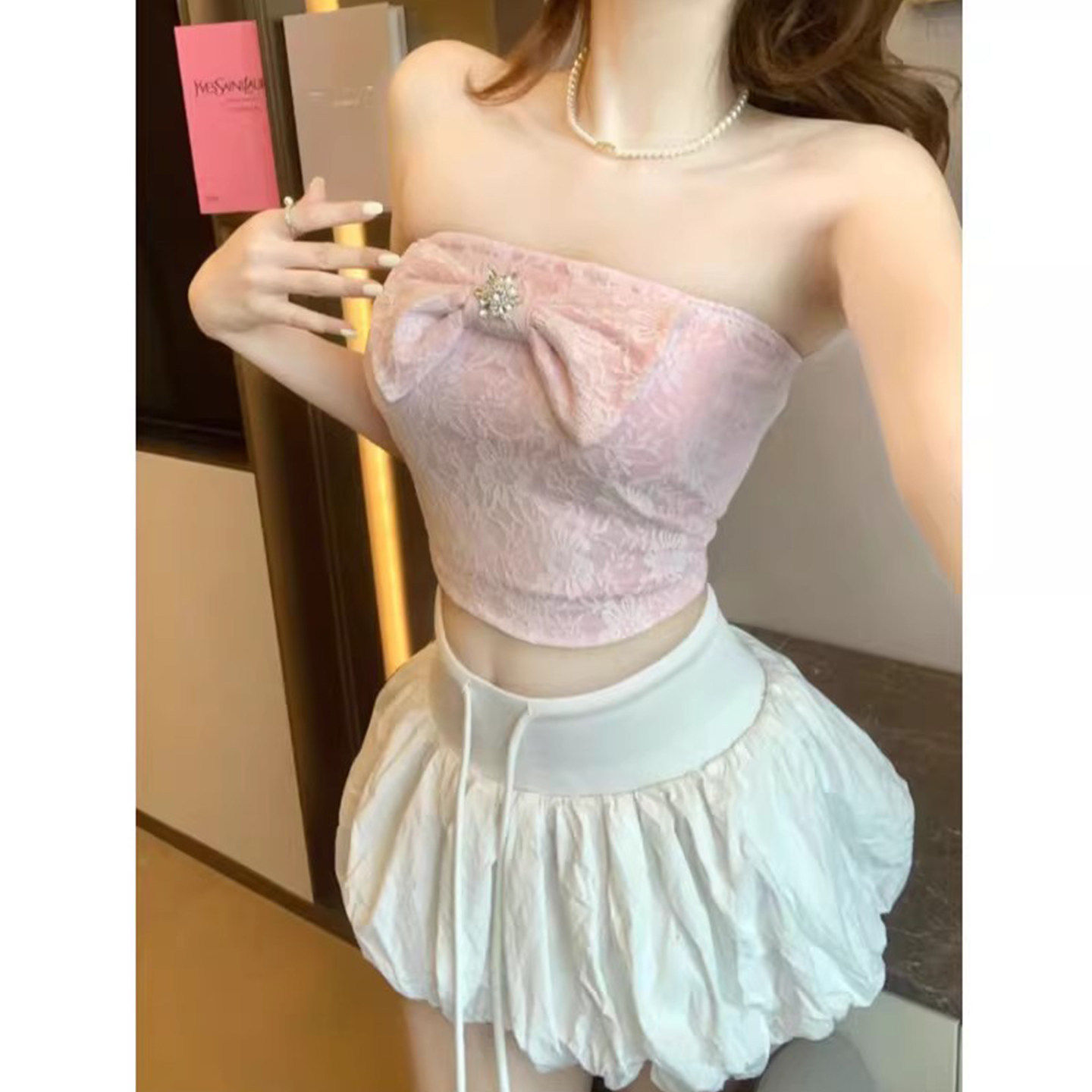 性感辣妹蕾丝抹胸吊带背心女春夏内搭美背文胸一体打底带胸垫上衣,女装/女士精品,抹胸,淘宝优惠券,粉丝福利购,淘宝优惠卷