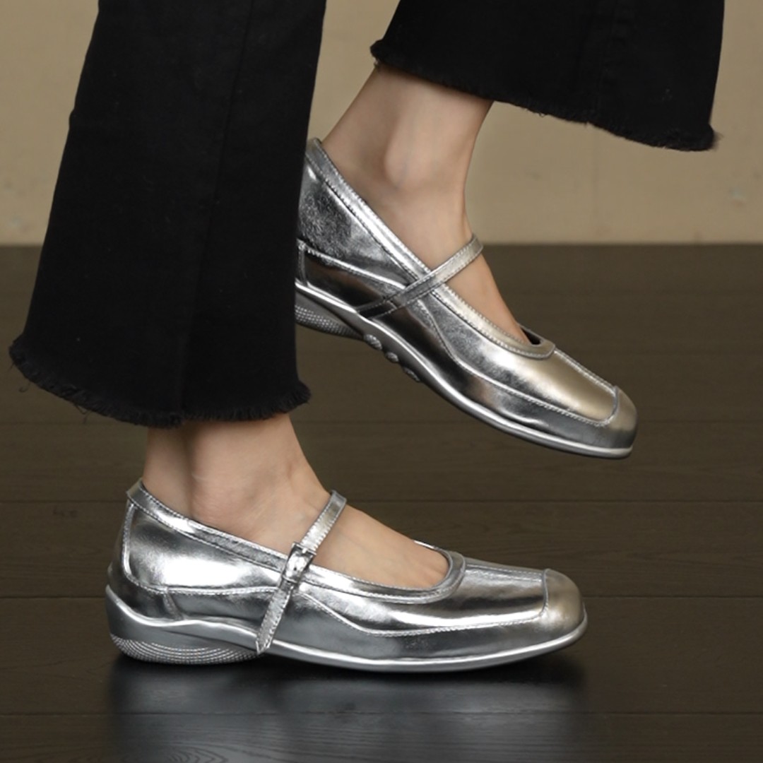 NNMISS·34-39/4cm小众设计感圆头一字扣带法式运动风厚底单鞋