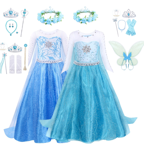 万圣节服装冰雪奇缘公主裙艾莎女童连衣裙圣诞节cosplay角色扮演