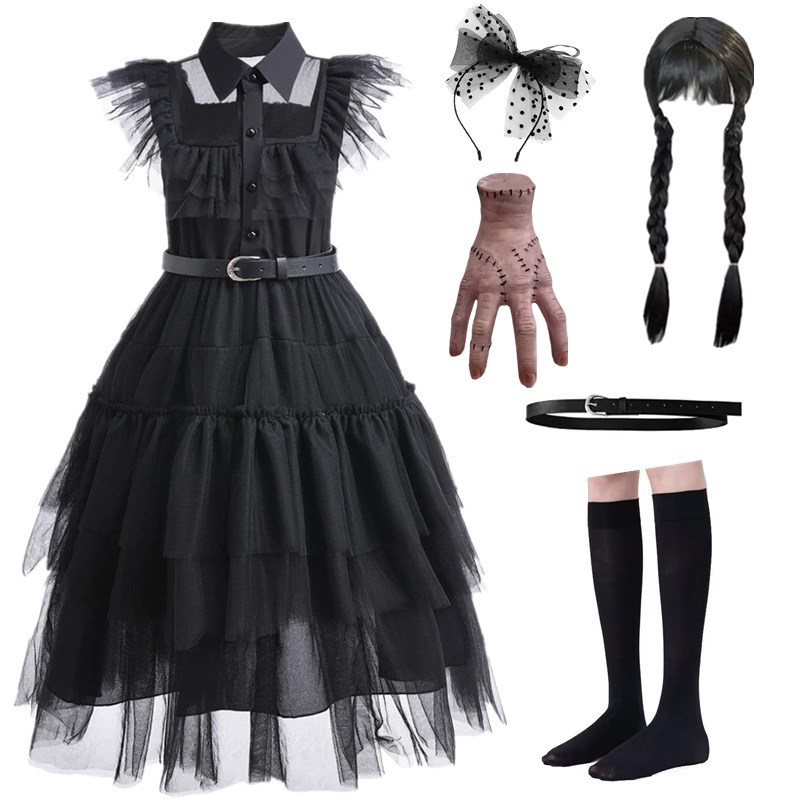 亚当斯一家星期三黑色连衣裙