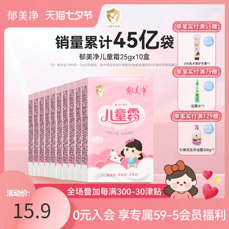 郁美净儿童霜袋装软管装鲜奶宝宝霜保湿滋润补水润肤霜儿童面霜使用感如何?