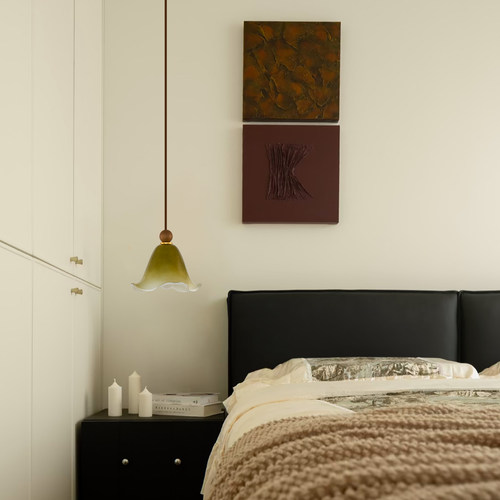 旭呈玻璃法式复古卧室床头小吊灯