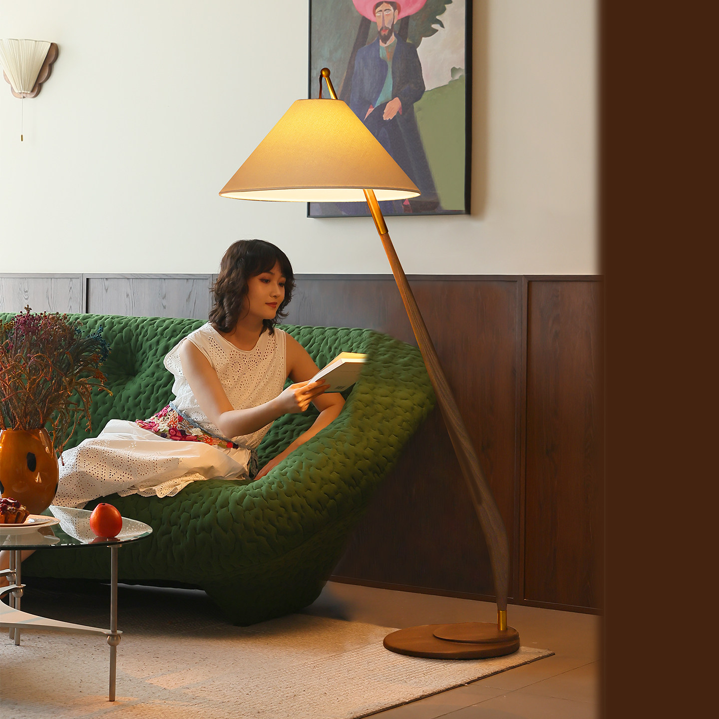 旭呈法式中古风钓鱼落地灯客厅沙发复古高级感设计师日式氛围台灯,家装灯饰光源,装饰落地灯,淘宝优惠券,粉丝福利购,淘宝优惠卷