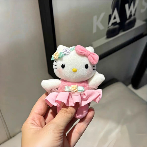 日本SHORPE可爱中古芭蕾粉色kitty毛绒公仔玩偶包挂件送女生礼物