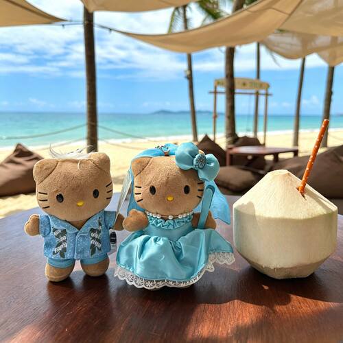 日本SHORPE夏威夷kahala酒店联名限定婚纱Kitty包挂件玩偶送礼物