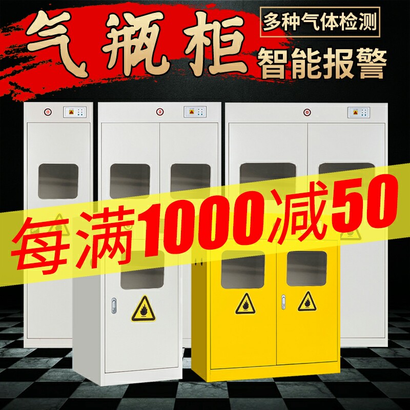 全钢气瓶柜防爆警报器单瓶双瓶三瓶氢氧气实验室钢瓶瓦斯罐储存柜