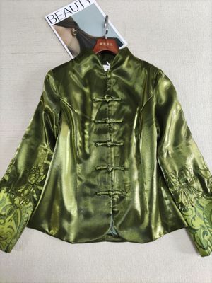 春秋款立领盘扣长袖唐装外套上衣