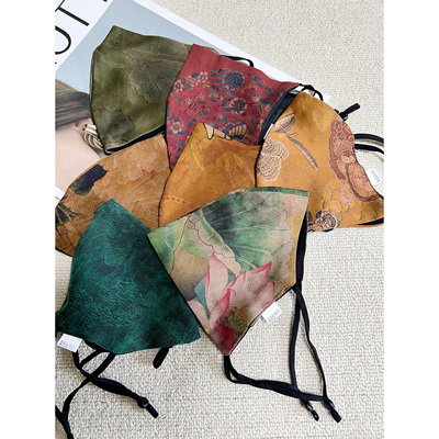 时尚印花双层桑蚕丝四季口罩面罩