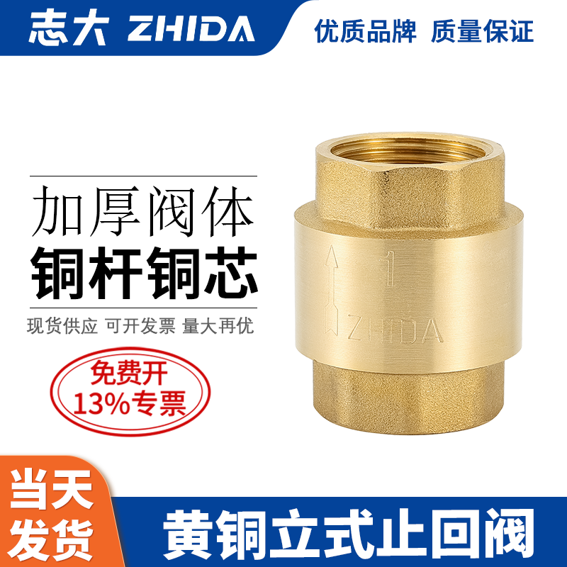 全铜立式止回阀 H12X-16T 卧式逆止阀内丝水管道水表热水器单向阀