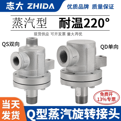 志大Q型蒸汽旋转接头螺纹接口