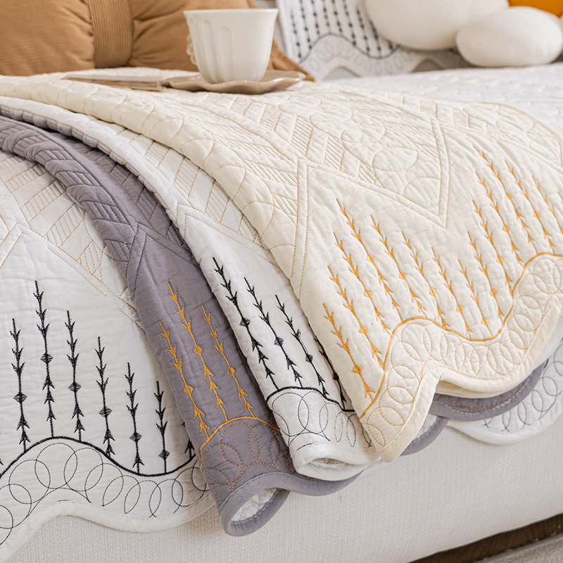 法式纯棉沙发垫2025年新款四季通用高级感固定防滑皮沙发垫盖布巾