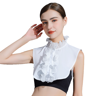 艾帛丽荷叶边甜美雪纺木耳边假领