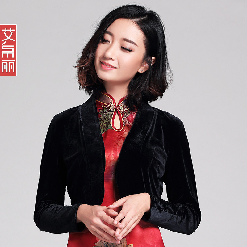 金丝绒2026春秋季新款旗袍外搭短外套女小香风百搭开衫礼服小披肩
