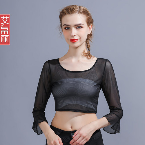 打底衫女内搭薄款网纱上衣蕾丝