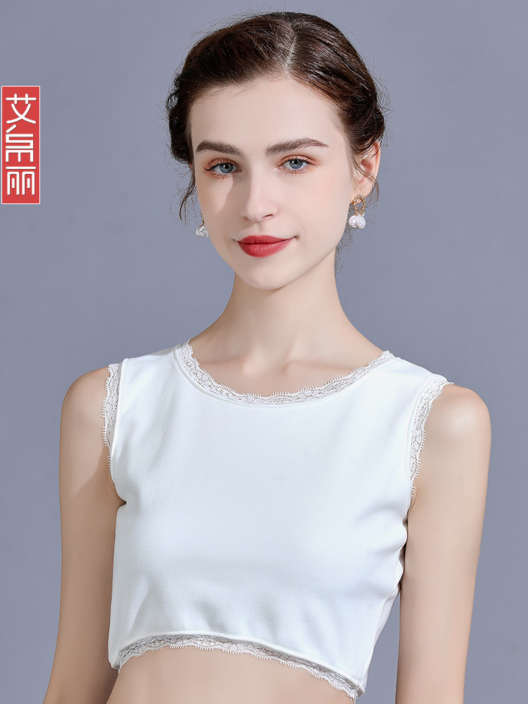 FALSE COLLAR WOMENS SHIRT AUTUMN AND WINTER VERSATILE BASE HALF-TRUNCATED CROPPED TOP FALSE COLLAR INNER SHIRT VELVET THERMAL VEST