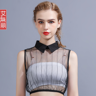 白色蕾丝网纱假i领子百搭假领女秋冬时尚镂空尖领棉质打底假衬衫