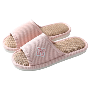 6双亚麻拖鞋女夏家居室内居家棉麻四季家用防滑地板静音招待客人5